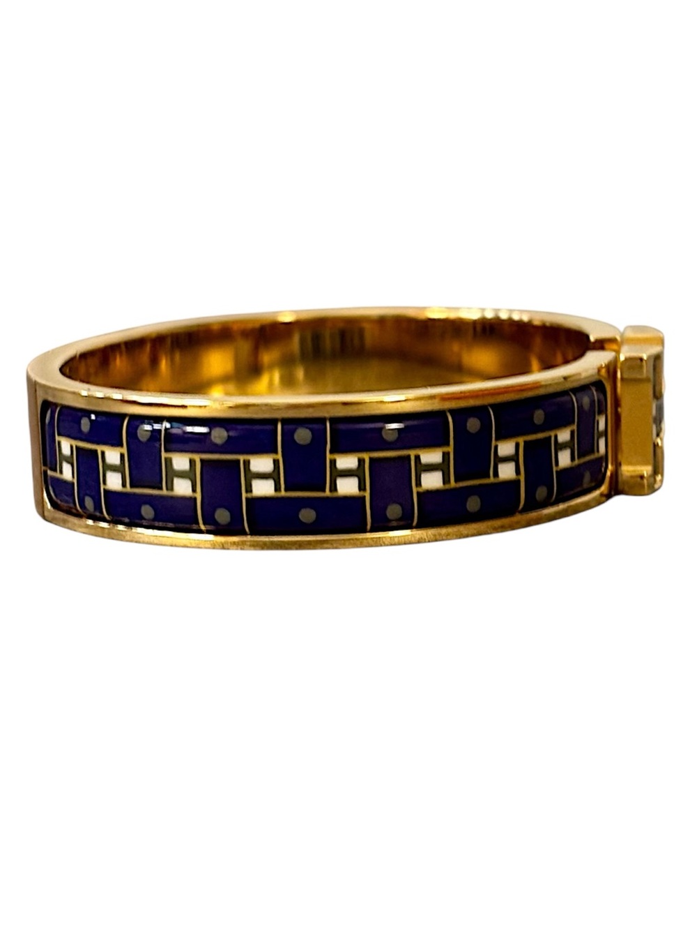 Hermès Clic H Son du H Marine Classique PM Enamel Bracelet Gold Rare - Picture 7 of 14